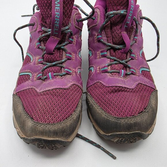 Merrell Oakcreek Low Waterproof Kids Size 4 Purple Hiking Shoes Camping Outdoors - Picture 10 of 13